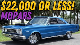 Affordable Mopar Prices Classic Cars for Sale 22500 or Less [upl. by Afira122]