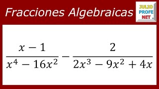 RESTAR FRACCIONES ALGEBRAICAS  Ejercicio 1 [upl. by Yanehc319]