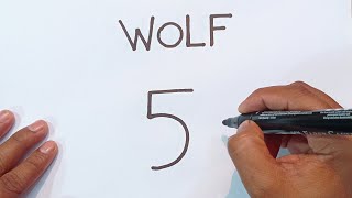 How to Draw a Angry Wolf Easy From Number 5  How to Draw a Tribal Wolf Easy Step By Step [upl. by Rolph]