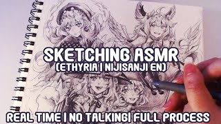 Sketching ASMR ETHYRIA Real Time  Full Process  No Talking [upl. by Elyl52]