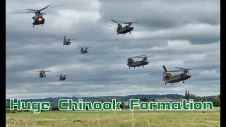 Formation Flying with 7 RAF Chinooks 4K video [upl. by Rohpotsirhc]