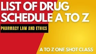 List of Drug Schedule A to Z  Drug Schedule  Pharmacy Law and Ethics  Drx Yudhistar [upl. by Astiram]