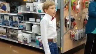 10YearOld Yodels Inside Walmart [upl. by Aziul]