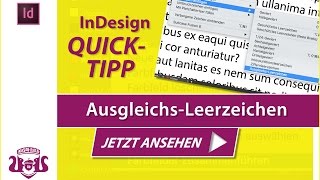 AusgleichsLeerzeichen  InDesign QUICKTIPP [upl. by Eiramnna]