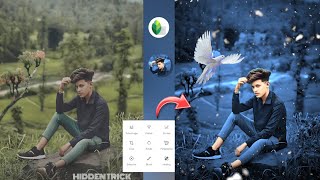 Snapseed Background Colour Change Cyan Background Photo editing 🕊️ Face Smooth Tutorial 😱 New Tricks [upl. by Boj]