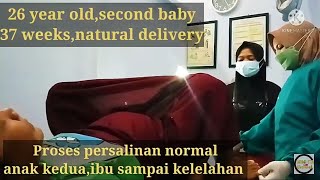 Video emosional melahirkan anak kedua ibu hingga kelelahan26 year old second baby natural delivery [upl. by Scornik]