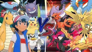 Legendary Pokemon Battle Ash Vs Legendary Birds [upl. by Yrrak653]