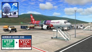 RFS Real Flight Simulator Thai AirAsia A320  200 Phuket  Chiang Mai  RFS Pro [upl. by Llerdnad]