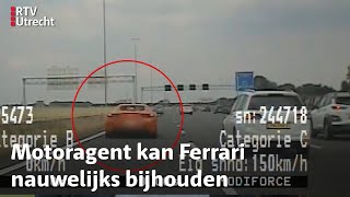 Ferrari vliegt laag over de A1 motoragent gaat erachteraan  RTV Utrecht [upl. by Vilma928]