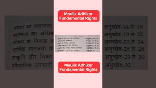 🤔 Maulik Adhikar aur uske Anuchhed🤭❤️ Fundamental Rights and its Articles 🤗👍 [upl. by Ahseek711]