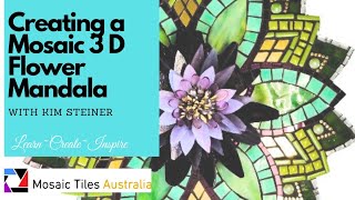 Mosaic Flower Mandala  3 D Glass Wall Hanging [upl. by Ertemed]