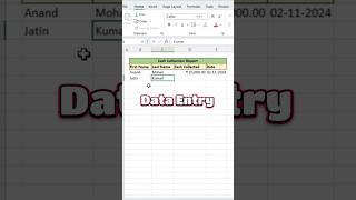 Data Entry Form using shortcut l Amazing tips in excel excel excelshorts ytshorts [upl. by Ahsias]