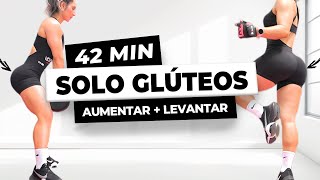 42 MIN SOLO GLUTEOS GRANDES en CASA  Rutina Aumentar Solo Gluteos Rápido Tiempo Real Con Peso [upl. by Kimitri]