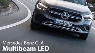 MercedesBenz GLA H 247 Multibeam LED Scheinwerfer Test 4K  Autophorie Extra [upl. by Ayekam109]