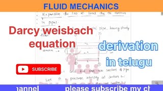 derivation of darcy weisbach equation fluid mechanics [upl. by Herta703]