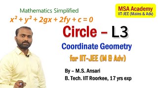 Circle  L 3  General Equation of a Circle  Coordinate Geometry IITJEE Math [upl. by Zebe]