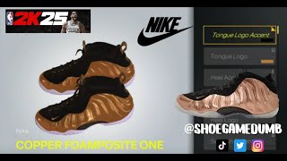 How To Nike Foamposite One “Copper” on NBA 2K25 Shoe Creator [upl. by Costanzia]