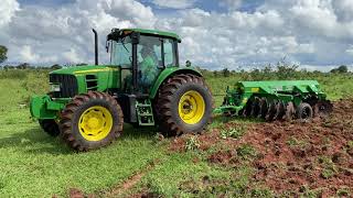 Teste completo Trator John Deere 6125J  Grade Aradora Greensystem GA1118 [upl. by Rambert]