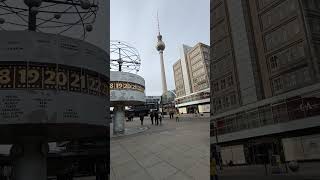 Berlin Alexanderplatz Weltzeituhr am Sonntag Vormittag 4 Februar 2024 [upl. by Hunfredo]