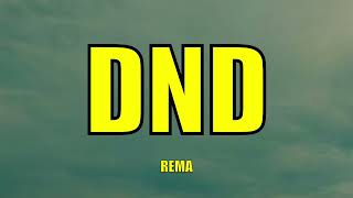 Rema  DND  Lyrics [upl. by Eugenius]