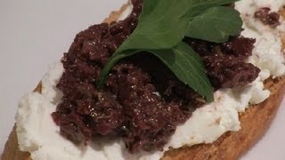 Recipe for Olive Tapenade With Goat Cheese  Bruschetta amp Crostini [upl. by Fiester]