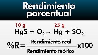 RENDIMIENTO PORCENTUAL de las reacciones químicas  Estequiometría [upl. by Zamora]