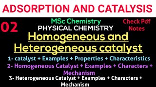 Homogeneous amp Heterogeneous Catalyst  Properties  Examples  Character  Mechanism •MSc Chemistry• [upl. by Eahsat]