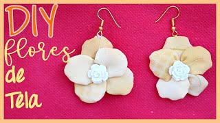 Cómo hacer ARETES con FLORES de TELA paso a paso 🌼 2019 [upl. by Jozef476]