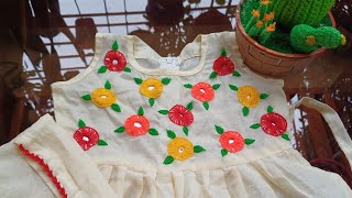 Beautiful hand embroidery dress with mirrordoller work at home easilyArts ampDesign [upl. by Auqenaj172]