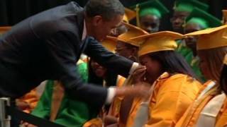 CNN Obama greets Memphis high school grads [upl. by Honna612]