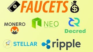 Faucets de NEO RIPPLE DECRED MONERO STELLAR e MUITAS OUTRAS criptomoedas [upl. by Nadaha]