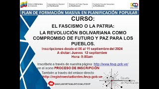 EL FASCISMO O LA PATRIA LA REVOLUCIÓN BOLIVARIANA COMO COMPROMISO DE FUTURO Y PAZ PARA LOS PUEBLOS [upl. by Schwenk]