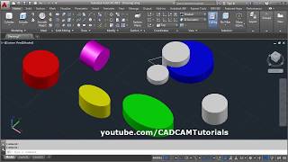 AutoCAD 3D Cylinder Command Tutorial Complete  3 Points Tan Tan Radius Elliptical Cylinder [upl. by Solotsopa218]