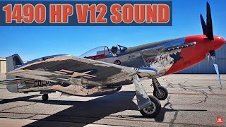 Starting up a P51 Mustang Pure sound [upl. by Honniball]