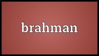 Brahman Meaning [upl. by Ayrotal146]