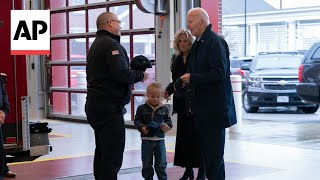 Biden visits firehouse at Nantucket as VP Harris volunteers in DC for Thanksgiving [upl. by Feetal42]