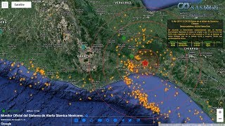 Así el Mapa Sasmex Detecta Sismo a las 1724 hrs el 08 Abril2019 [upl. by Brooking]