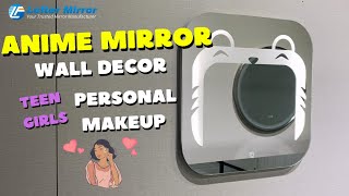 Anime Mirror for Wall Decor Led Light Room Decor Teen Girls Personal Makeup Mirrors [upl. by Mazman]