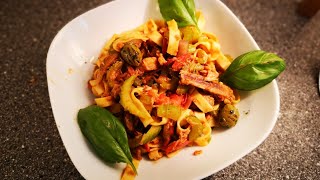 Tagliatelle mit Thunfisch amp Steinpilzen ein Genuss   Kochen mit Tom [upl. by Gaspar]