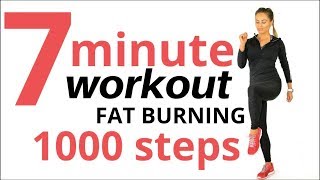 WALKING AT HOME  7 MINUTE FAT BURNING FAST PACE WALK 1000 STEPS AT HOME  INDOOR WALKING WORKOUT [upl. by Soulier584]