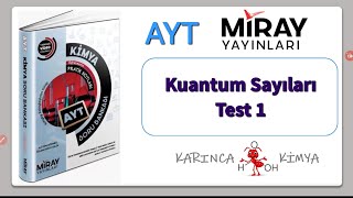 Miray Yayınları AYT Kimya Soru Bankası Kuantum Sayıları Test 1 [upl. by Faustine]