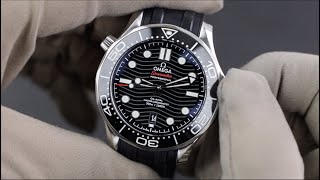 Omega Seamaster Diver 300M Black Rubber Strap 21032422001001 Unboxing Video [upl. by Oatis507]