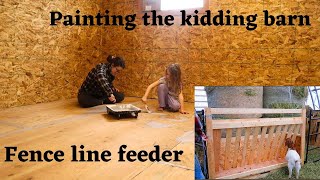 Its time to paint the floor in the kidding barn plus building a fencline feeder [upl. by Hillier]