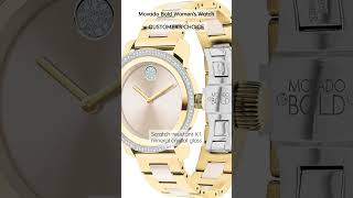 Movado Bold Iconic Women Swiss Quartz 3600882 Ionic Plated Light Gold Steel amp Crystal Bracelet Watch [upl. by Hemetaf]