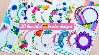 20 BEAUTIFUL BORDER DESIGNSPROJECT WORK DESIGNSA4 SHEETFILEFRONT PAGE DESIGN FOR SCHOOL PROJECTS [upl. by Enelrahs215]