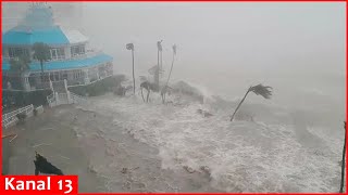 Hurricane Beryl hits Carriacou islands as Category 4 storm [upl. by Nennerb]