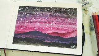 Beginner watercolor pencil tutorial [upl. by Nissa634]