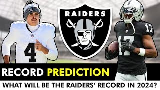 Las Vegas Raiders Record Prediction For 2024 NFL Season W Antonio Pierce Raiders Schedule Analysis [upl. by Suiratnauq]