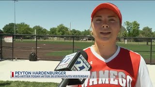 Wamegos Peyton Hardenburger throws nohitter at state [upl. by Resarf]