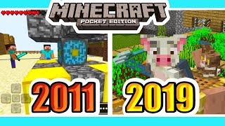 Minecraft PE Evolución de Versiones 2011 a 2019 Pocket Edition [upl. by Alegnaoj]